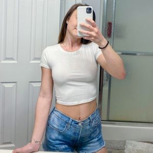 white crop top